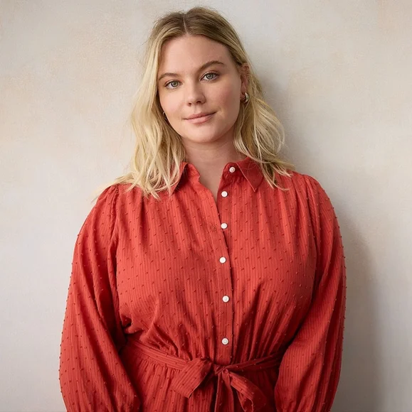 LC Lauren Conrad Rust Colored Dress | Size 4X - NWT - Picture 6 of 9